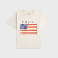 Rhude USA Flag Slub Tee - Vintage White / Black