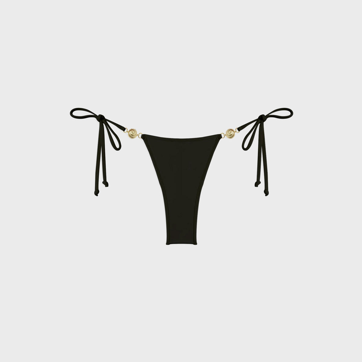 Reina Olga Carioca Splash Skimpy Bikini Bottom - Black Lurex
