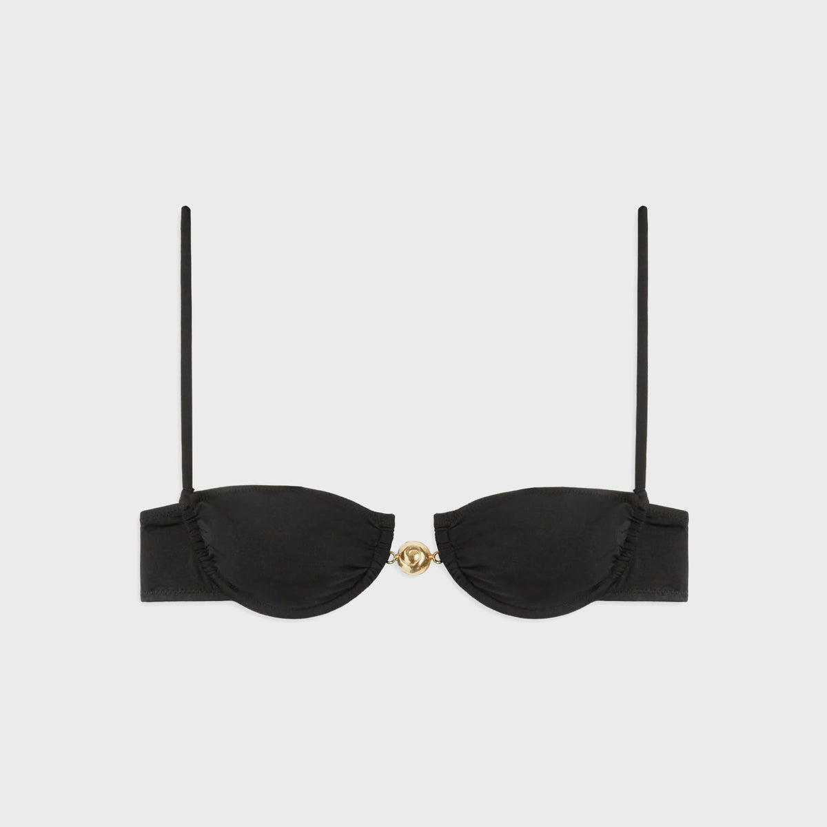 Reina Olga Hammond Bikini Top - Black Lurex