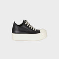 Rick Owens Mega Bumper Low Sneaks Scarpe in Pelle - Black / Milk