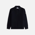 Stone Island LS Zip Polo - Black