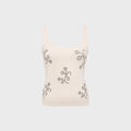 Siedres Cali Embellished Square Neck Top - Ecru