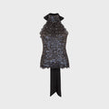 Siedres Darcy Sequin Embellished Lace Top - Black