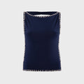 Siedres Zelna Fitted Jersey Top - Navy