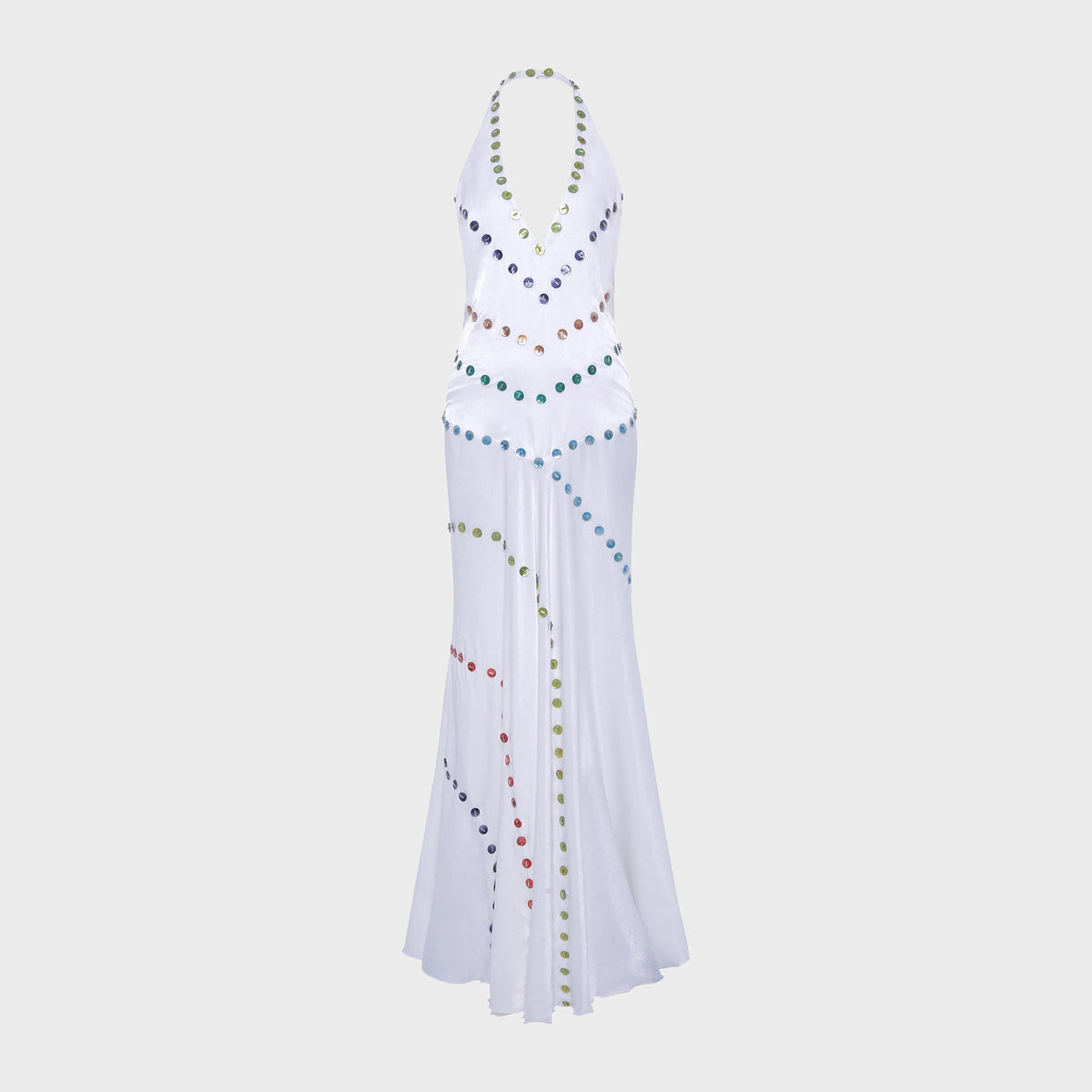 Siedres Vicka Satin Maxi Dress - White