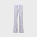 Siedres Leane Straight Leg Crochet Lace-Up Pant - Ecru