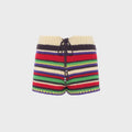 Siedres Renata Striped Crochet Mini Short - Multi