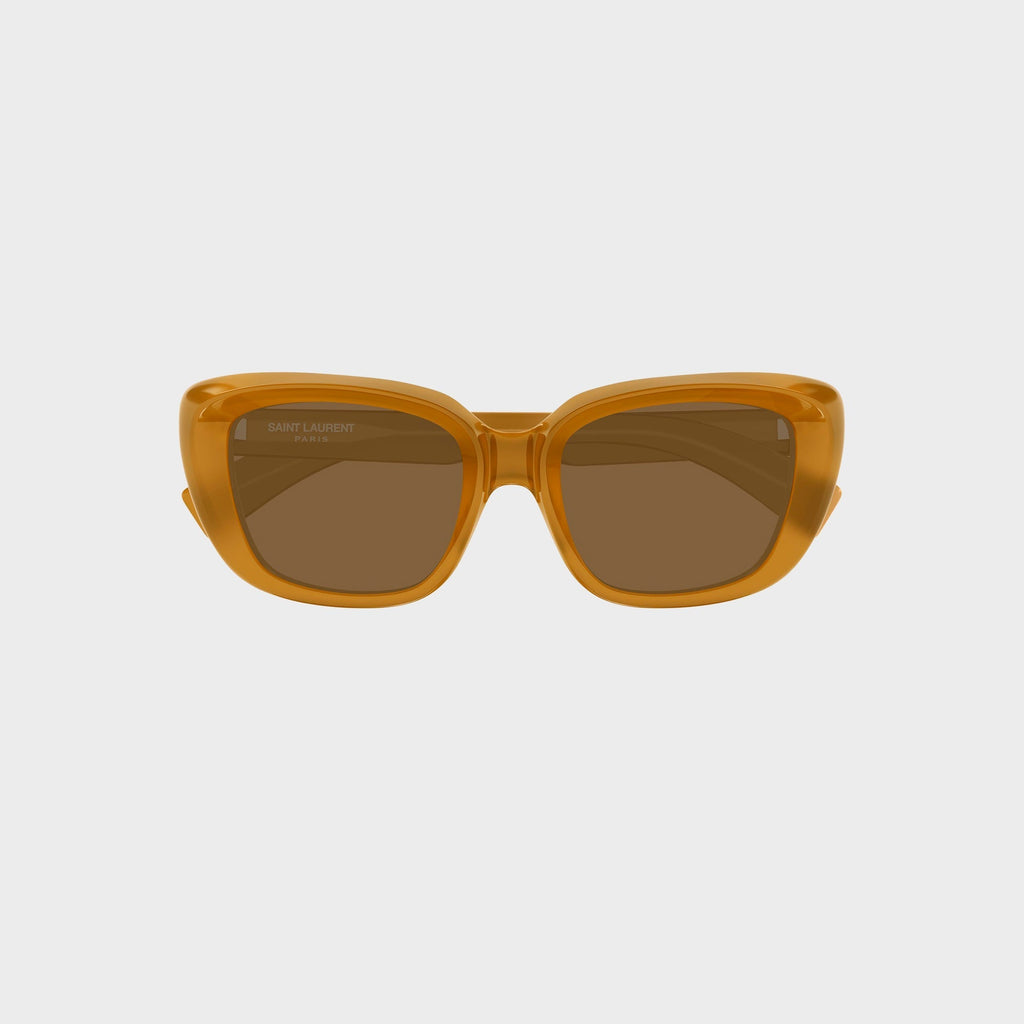 Saint Laurent Recycled Acetate Sunglasses - Yellow / Brown