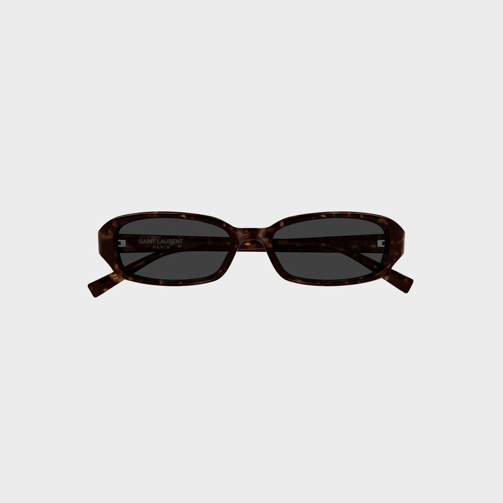 Saint Laurent Tortoiseshell Oval Sunglasses - Havana / Grey