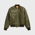 Sunflower Leather Flight Jacket - Green