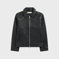 Sunflower Short Leather Jacket - Black