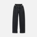 Alexander Wang Split Hem Jean Prestyle Hotfix Mesh Undie - Grey Aged