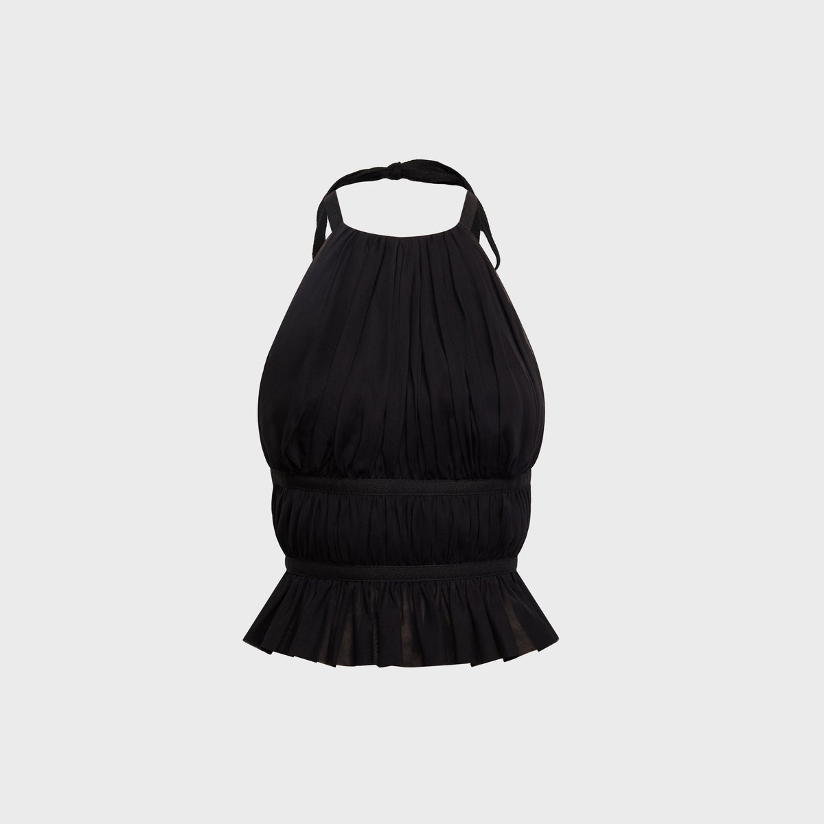 Tae Park Chiffon Wrap Top - Black