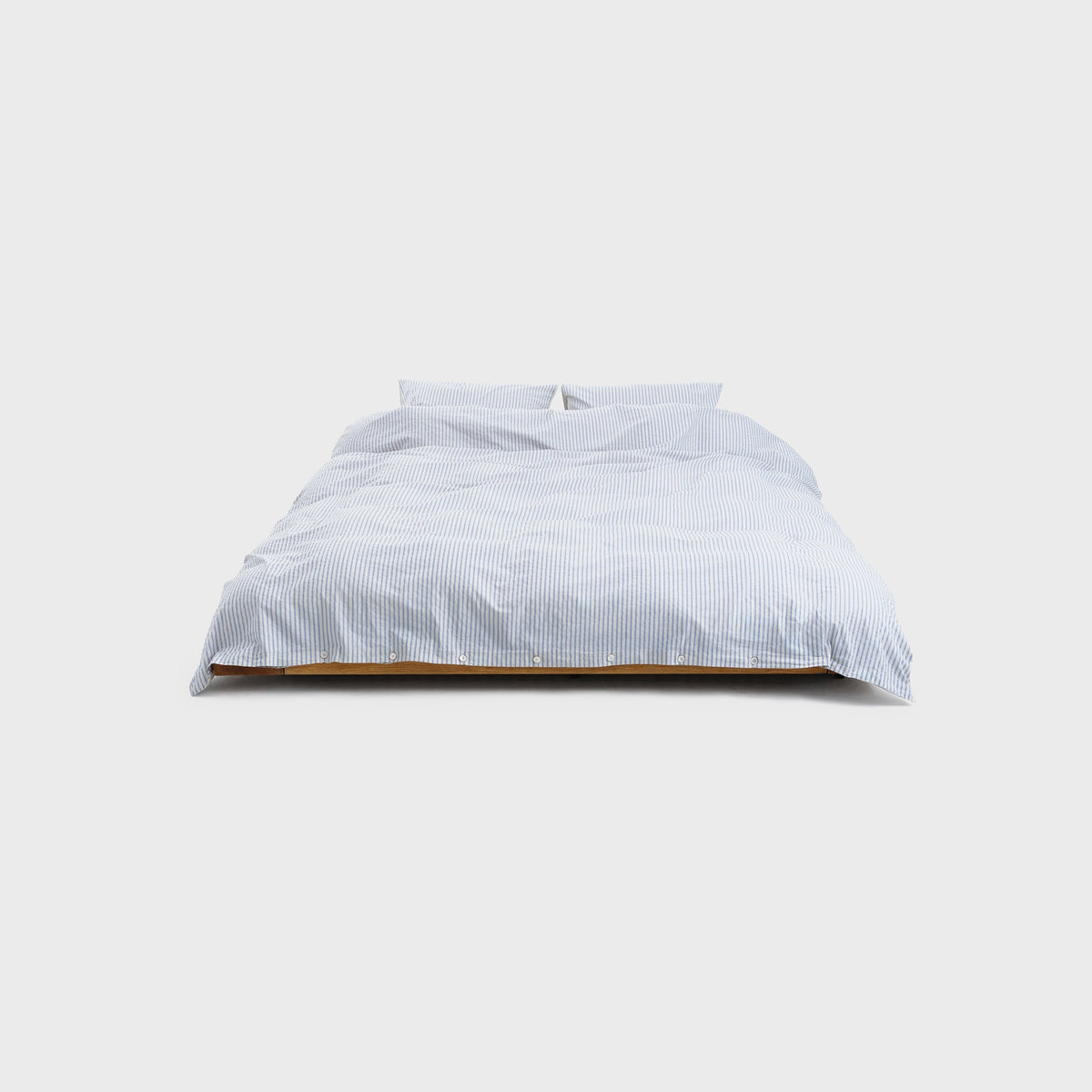 Tekla Percale Double Duvet Cover - Flint Stripes