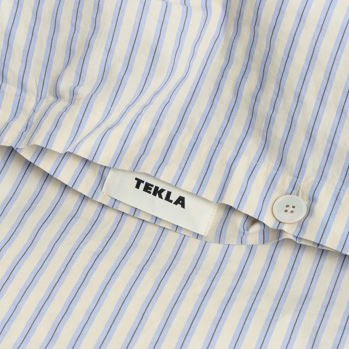 Tekla Percale Double Duvet Cover - Flint Stripes