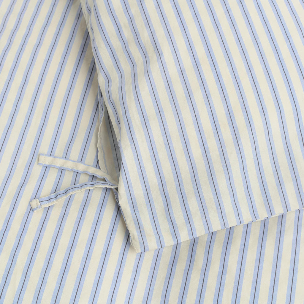 Tekla Percale Double Duvet Cover - Flint Stripes