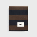 Tekla Lambswool Blanket - Walnut / Dusk Blue Stripes