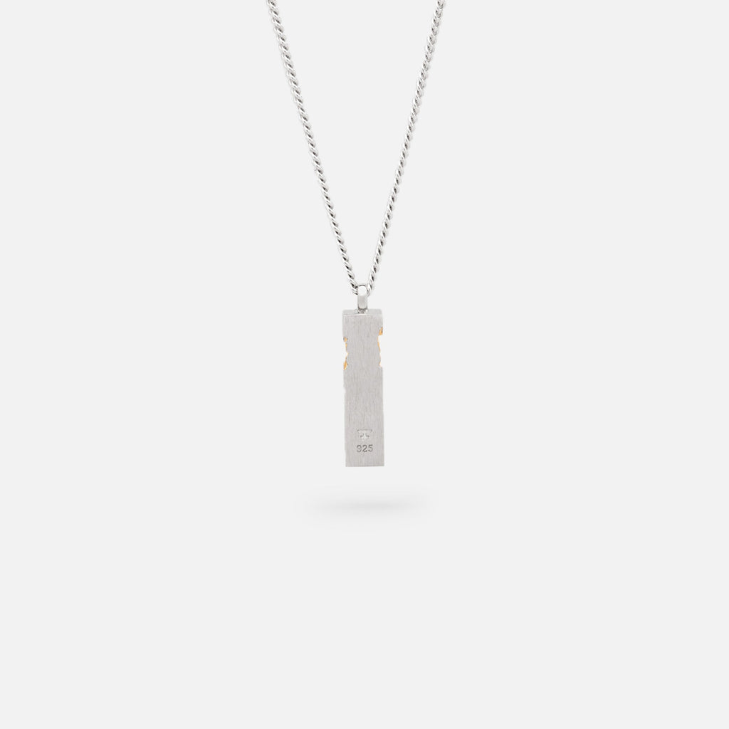 Tom Wood Mined Cube Pendant 20.5in - Reflective / Silver