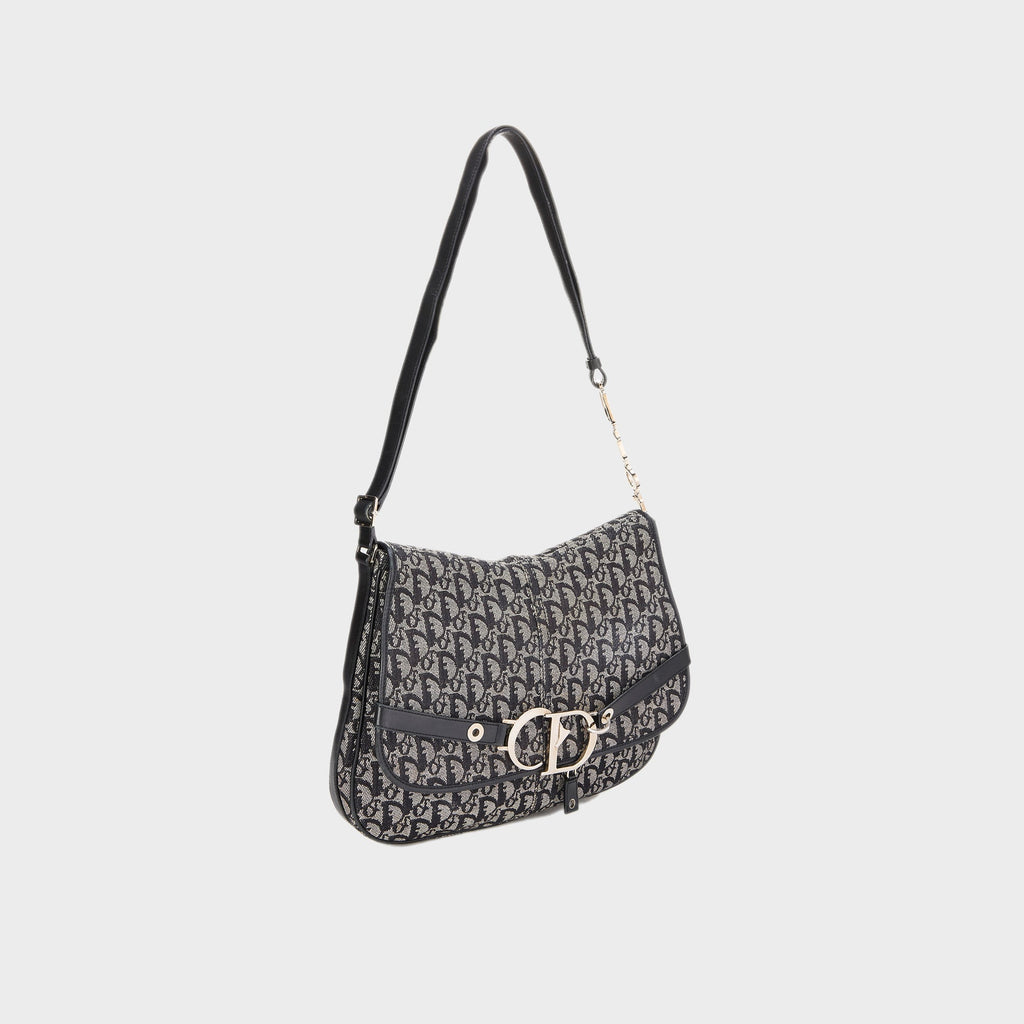 WGACA Christian Dior Vintage Trotter Flap Messenger Bag - Blue