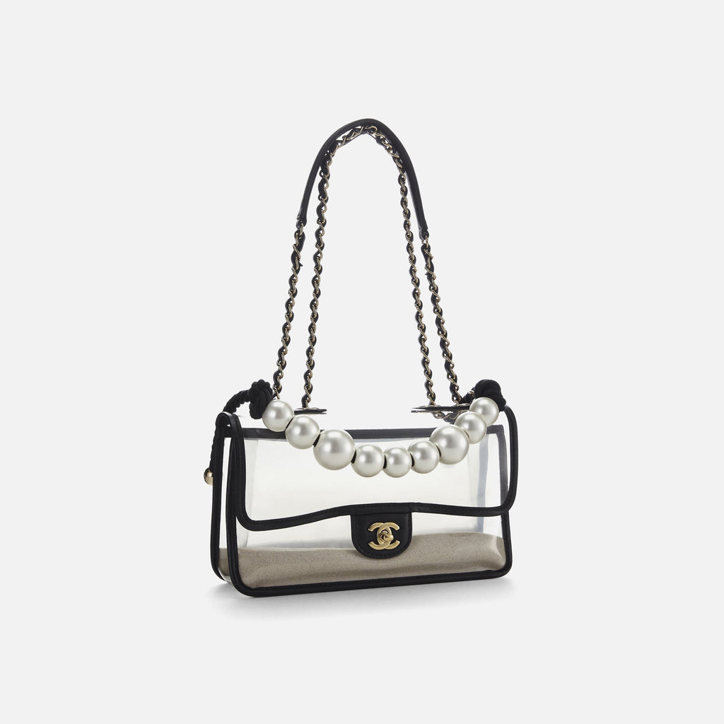 WGACA Chanel Sand By The Sea Flap Medium - Black Vinyl
