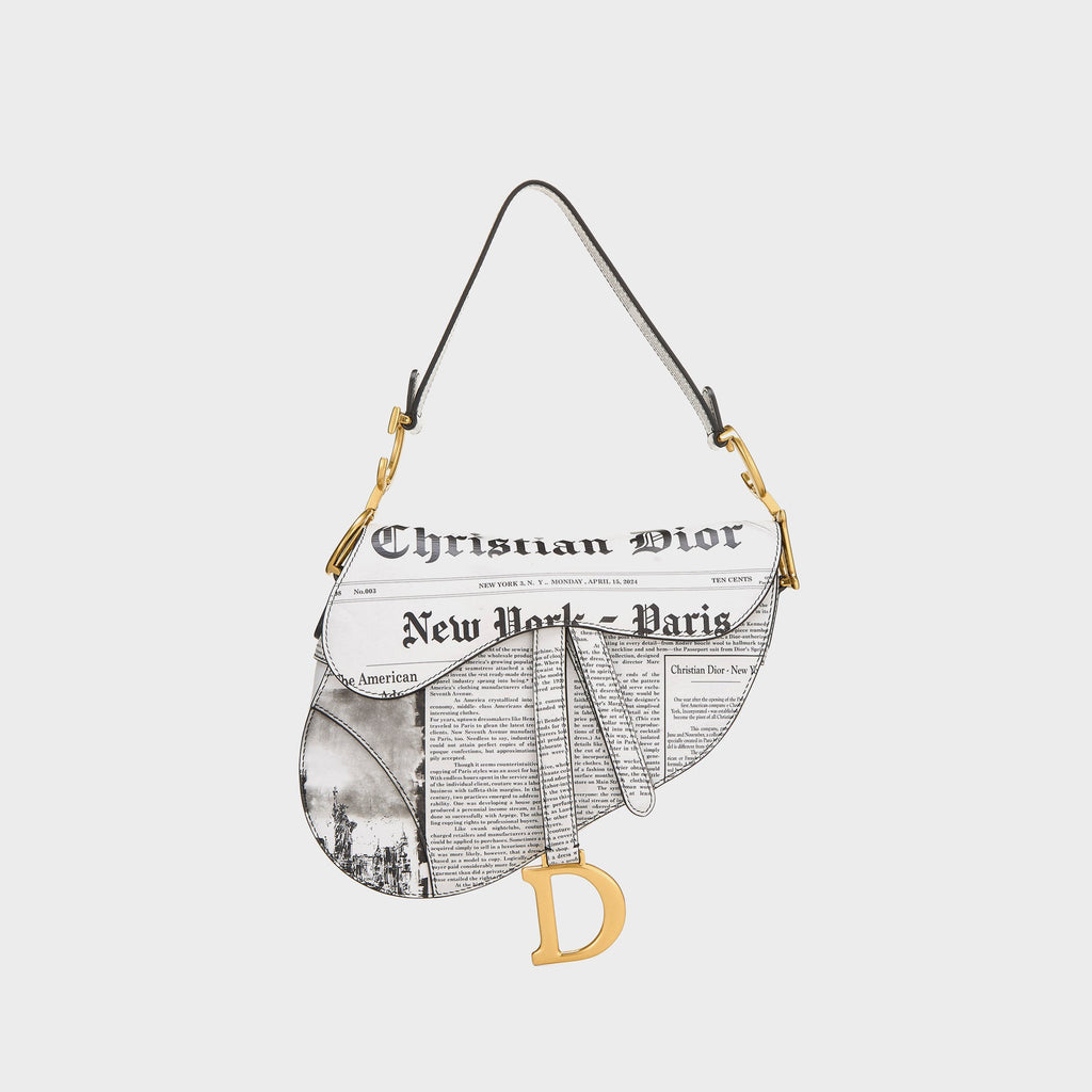 WGACA Dior Calfskin Newspaper Saddle N M - White