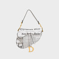 WGACA Dior Calfskin Newspaper Saddle N M - White