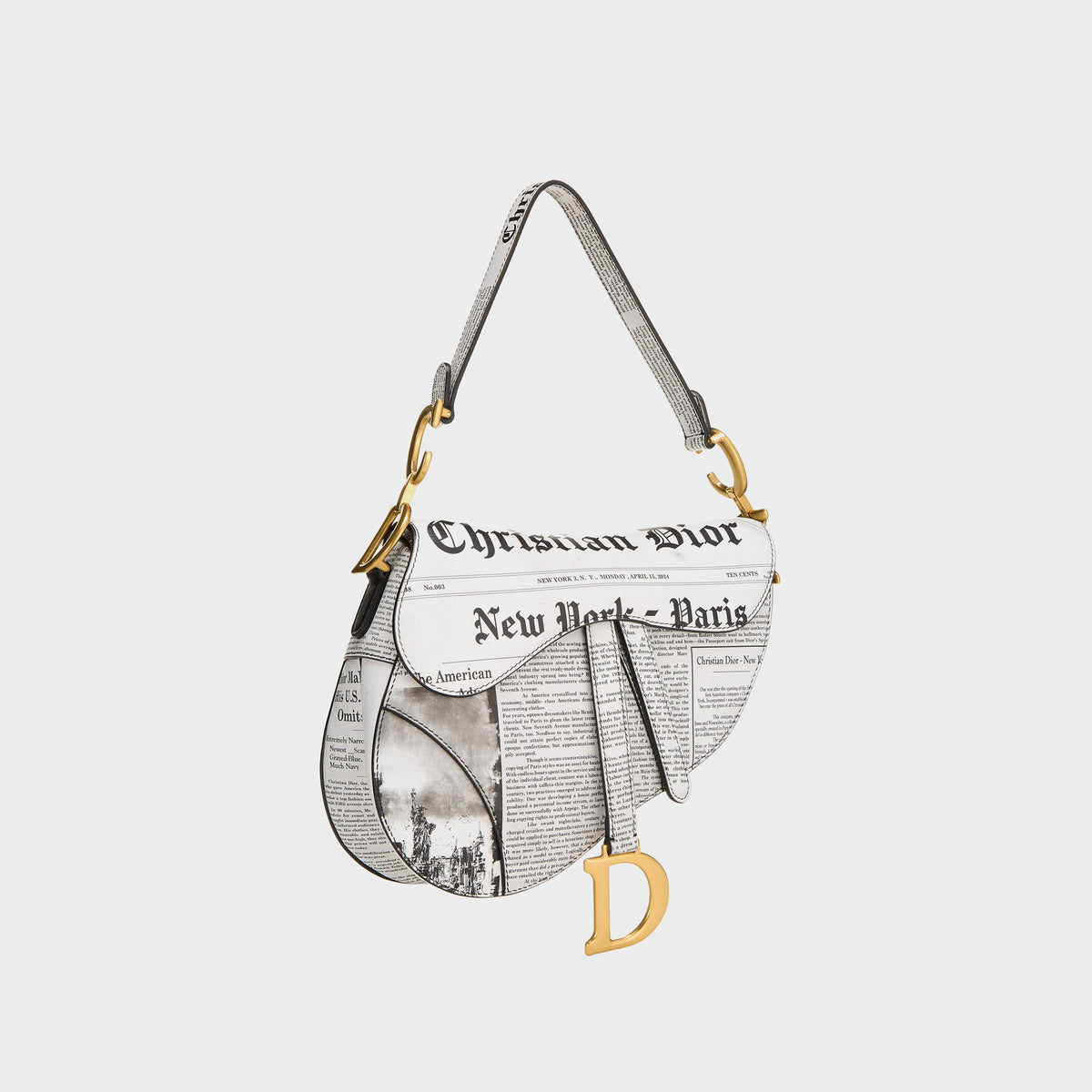 WGACA Dior Calfskin Newspaper Saddle N M - White