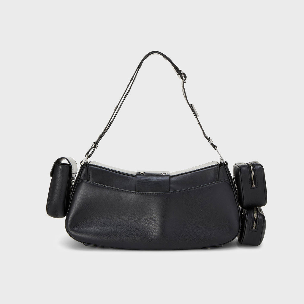 WGACA Dior Leather Street Chic Columbus Shoulder Bag - Black