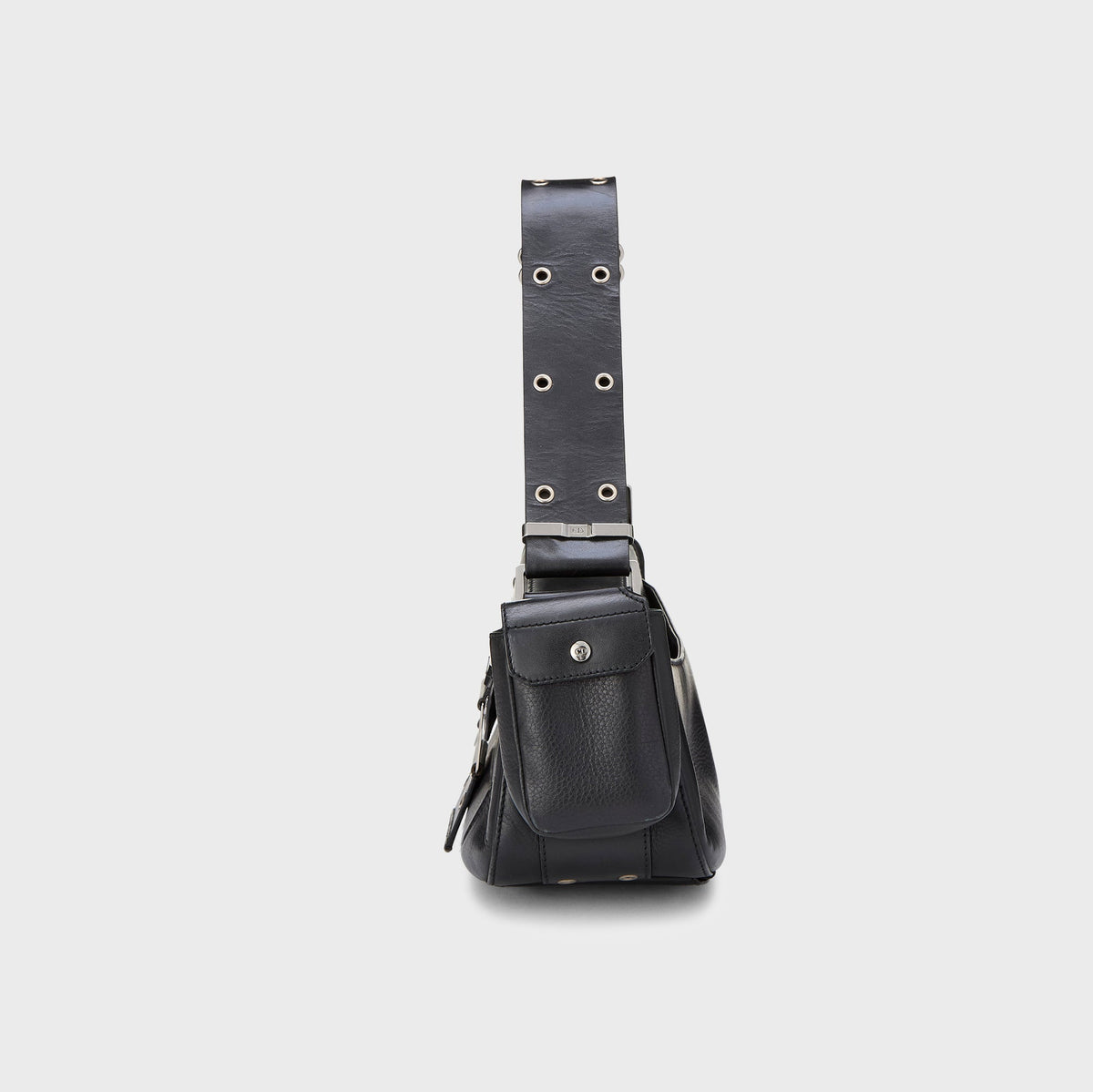 WGACA Dior Leather Street Chic Columbus Shoulder Bag - Black