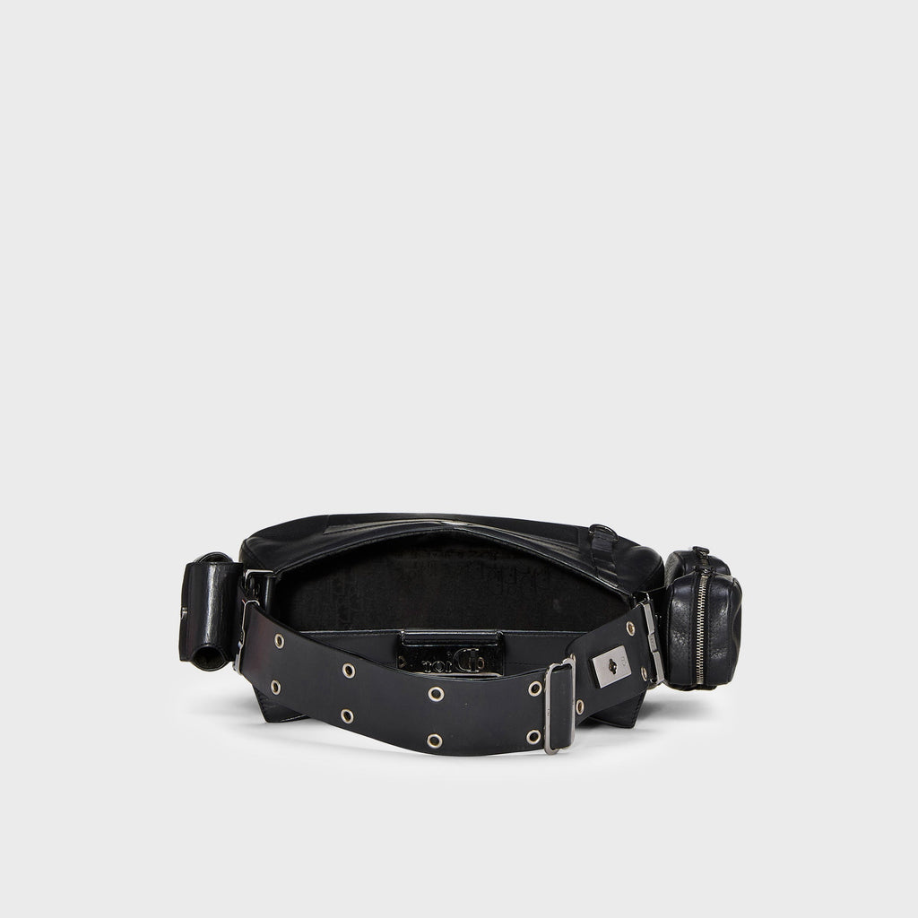WGACA Dior Leather Street Chic Columbus Shoulder Bag - Black