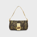 WGACA Fendi Gold Embroidered Baguette - Multi