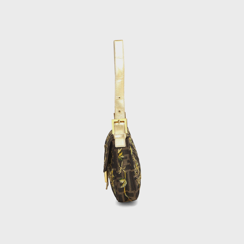 WGACA Fendi Gold Embroidered Baguette - Multi
