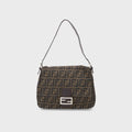 WGACA Fendi Zucca Mamma Baguette Shoulder Bag - Brown