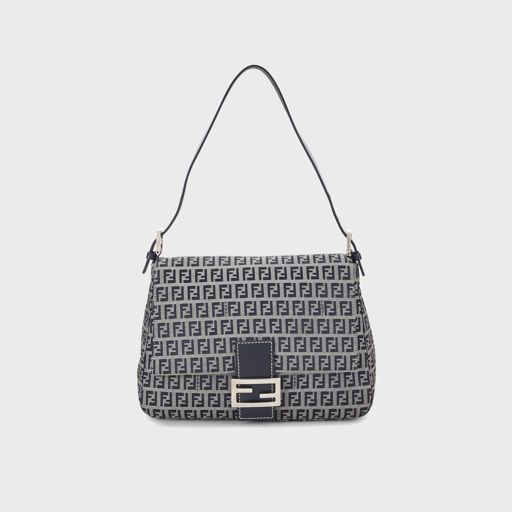 WGACA Fendi Zucchino Mamma Shoulder Bag - Navy