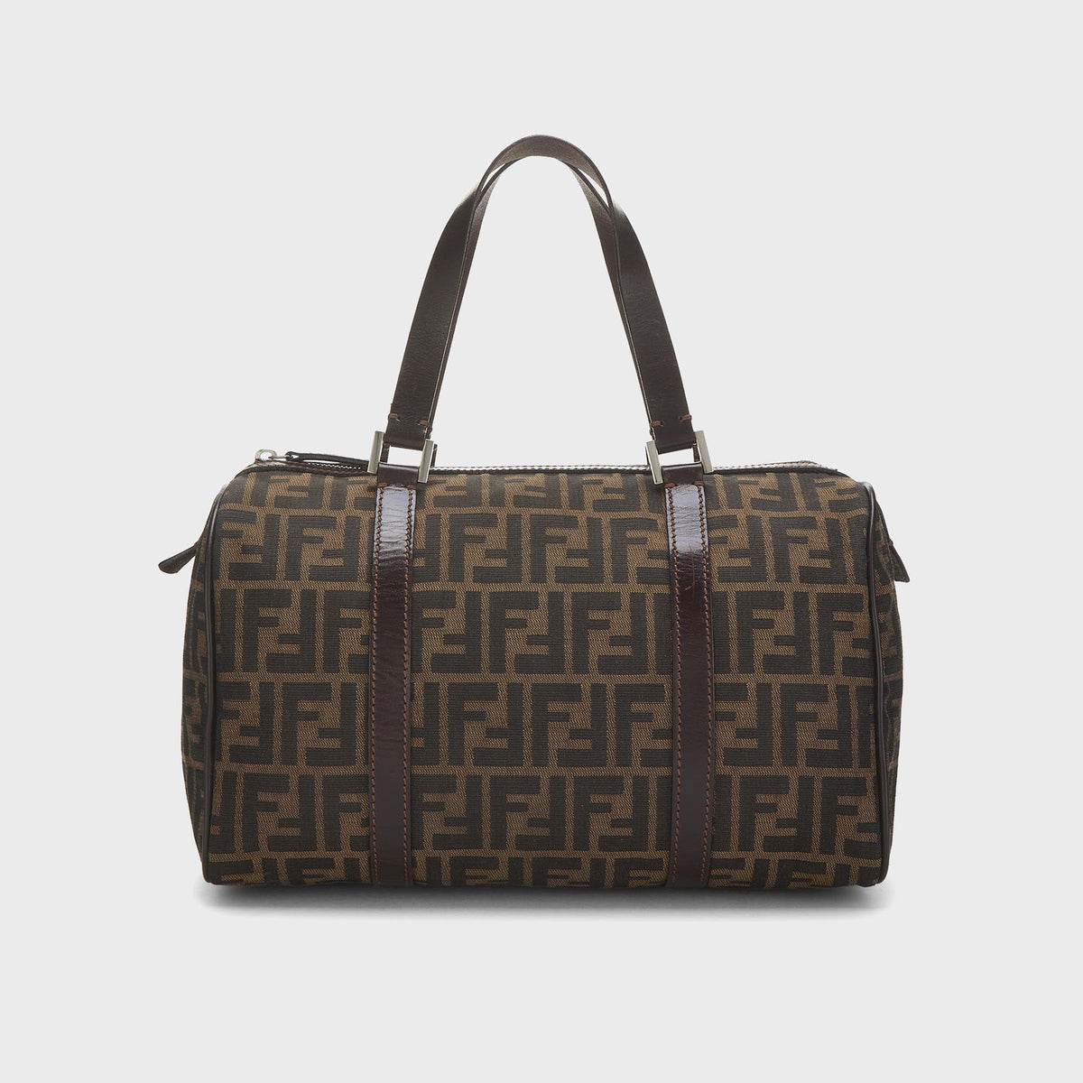 WGACA Fendi Tobacco Zucca Canvas Boston Bag - Brown