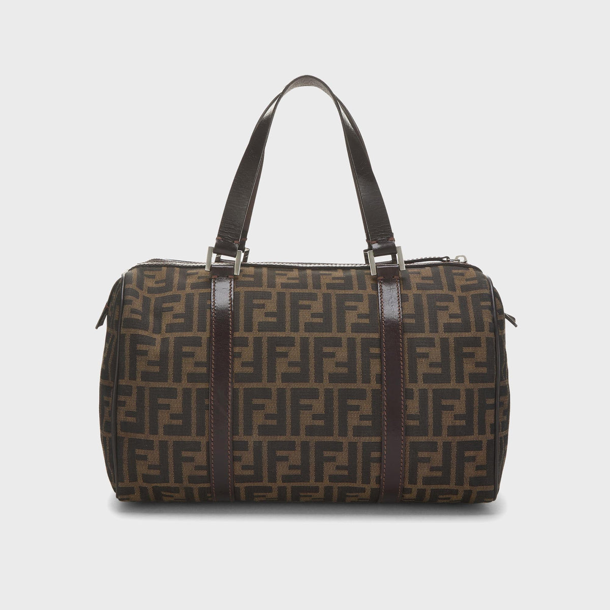 WGACA Fendi Tobacco Zucca Canvas Boston Bag - Brown