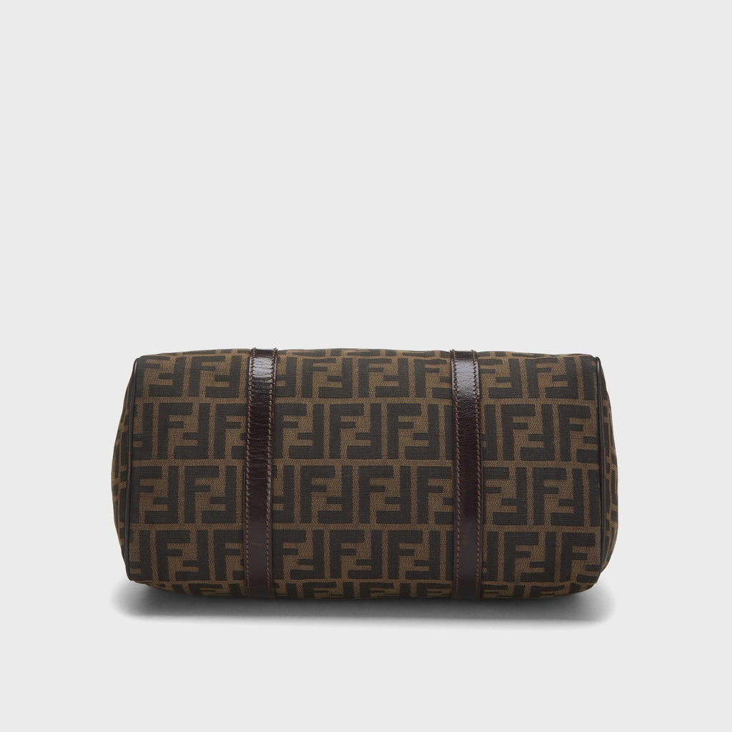 WGACA Fendi Tobacco Zucca Canvas Boston Bag - Brown