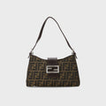 WGACA Fendi Zucca Canvas Shoulder Bag - Brown