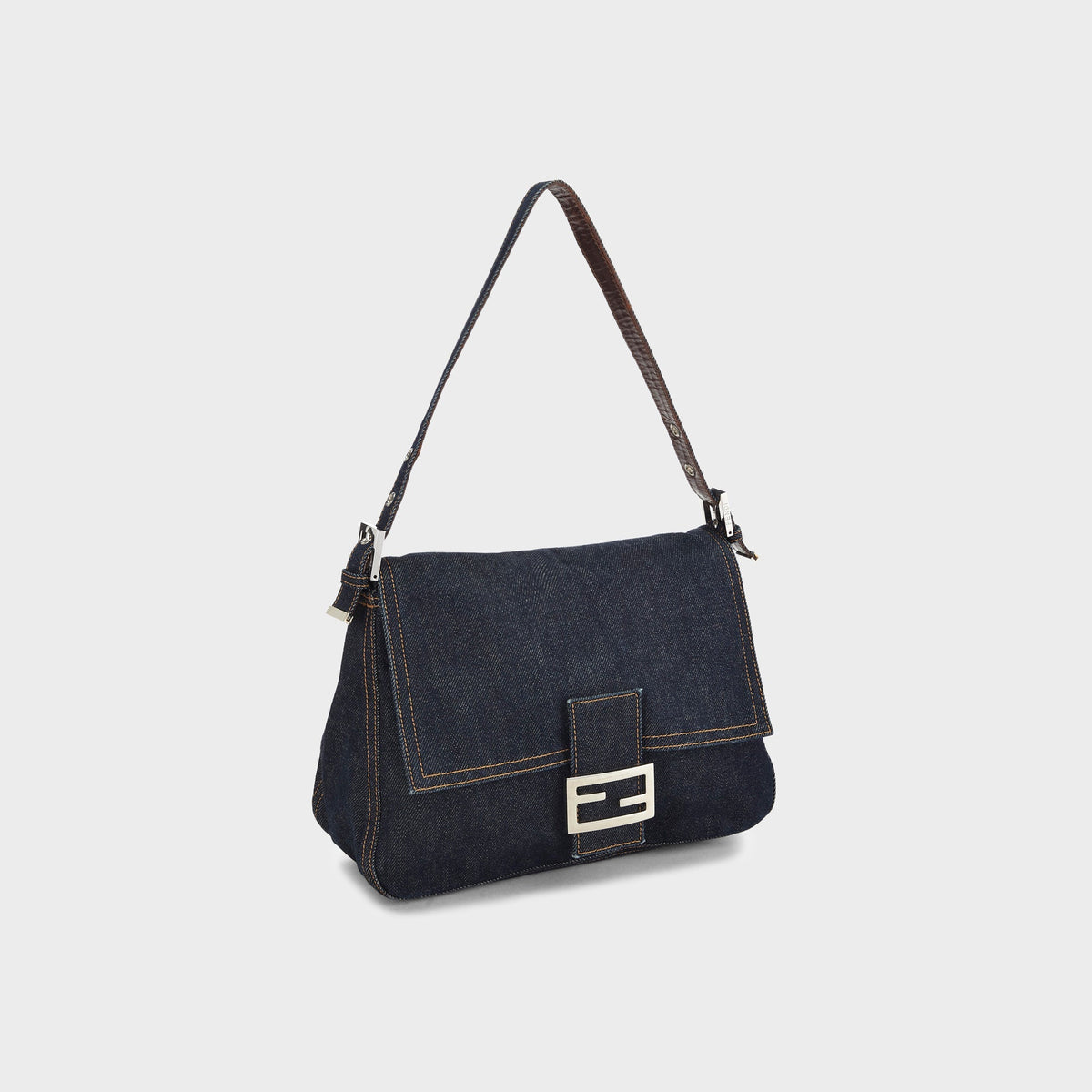 WGACA Fendi Denim Mama Baguette - Blue