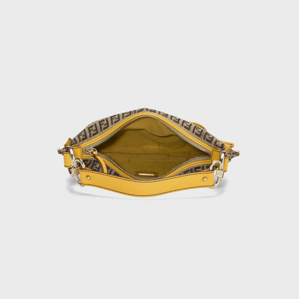 WGACA Fendi Zucchino Canvas Chef Pocket Shoulder Bag Small - Yellow / Brown