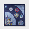 WGACA Hermes Sulphides and Paperweight II Silk Scarf - Navy