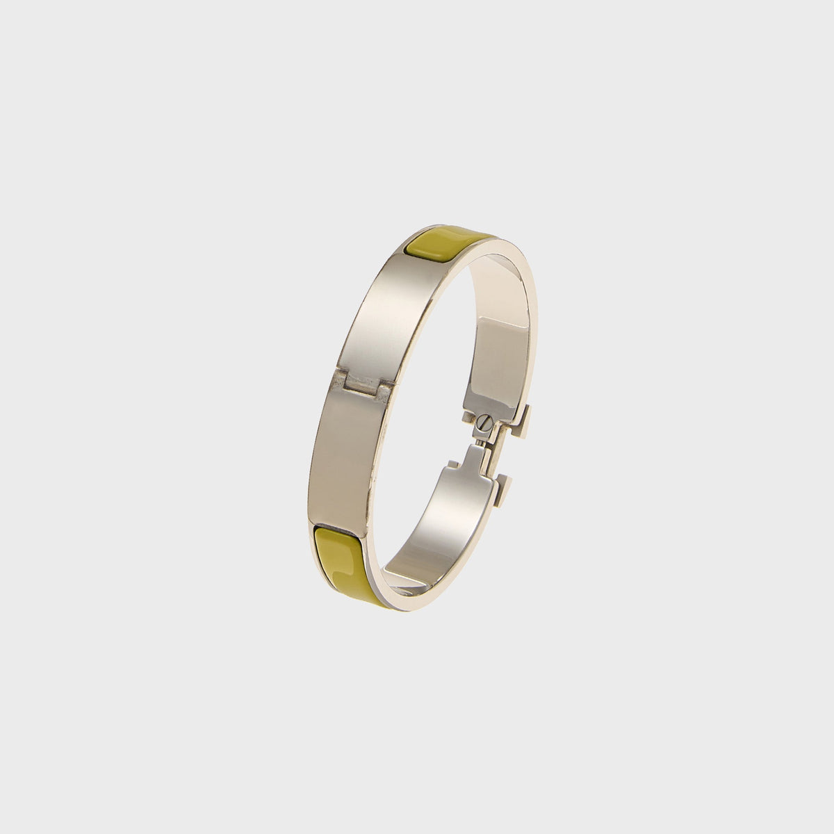 WGACA Hermes Clic Clac Narrow H Bracelet - Yellow / Silver