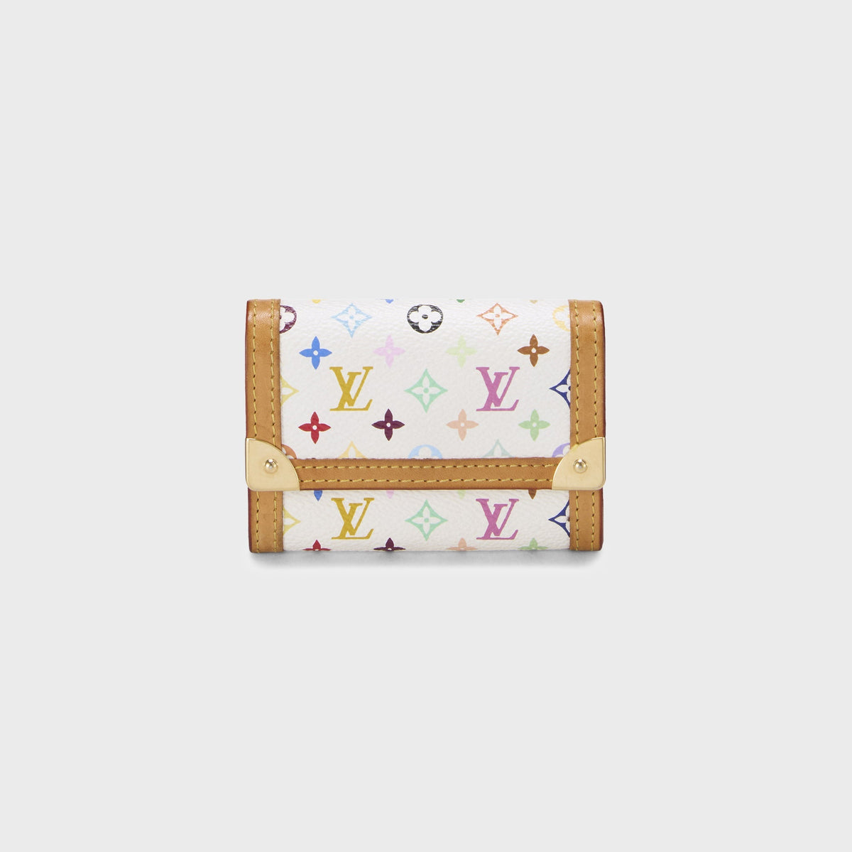 WGACA Louis Vuitton x Takashi Murakami White Monogram Porte Monnaie Plat - Multi / White