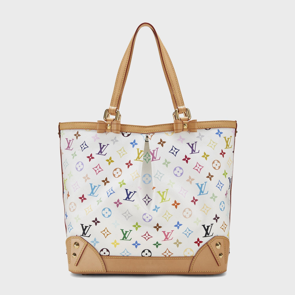 WGACA White Monogram Multicolore Sharleen MM Bag - White