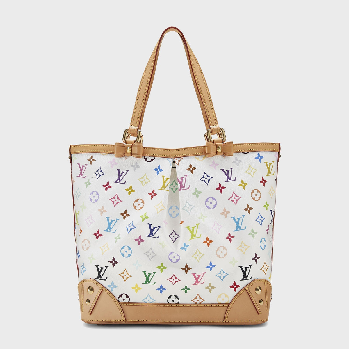 WGACA White Monogram Multicolore Sharleen MM Bag - White