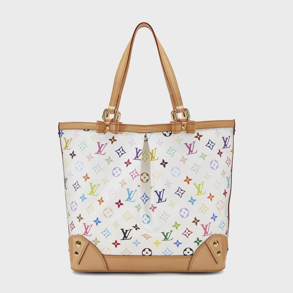 WGACA White Monogram Multicolore Sharleen MM Bag - White