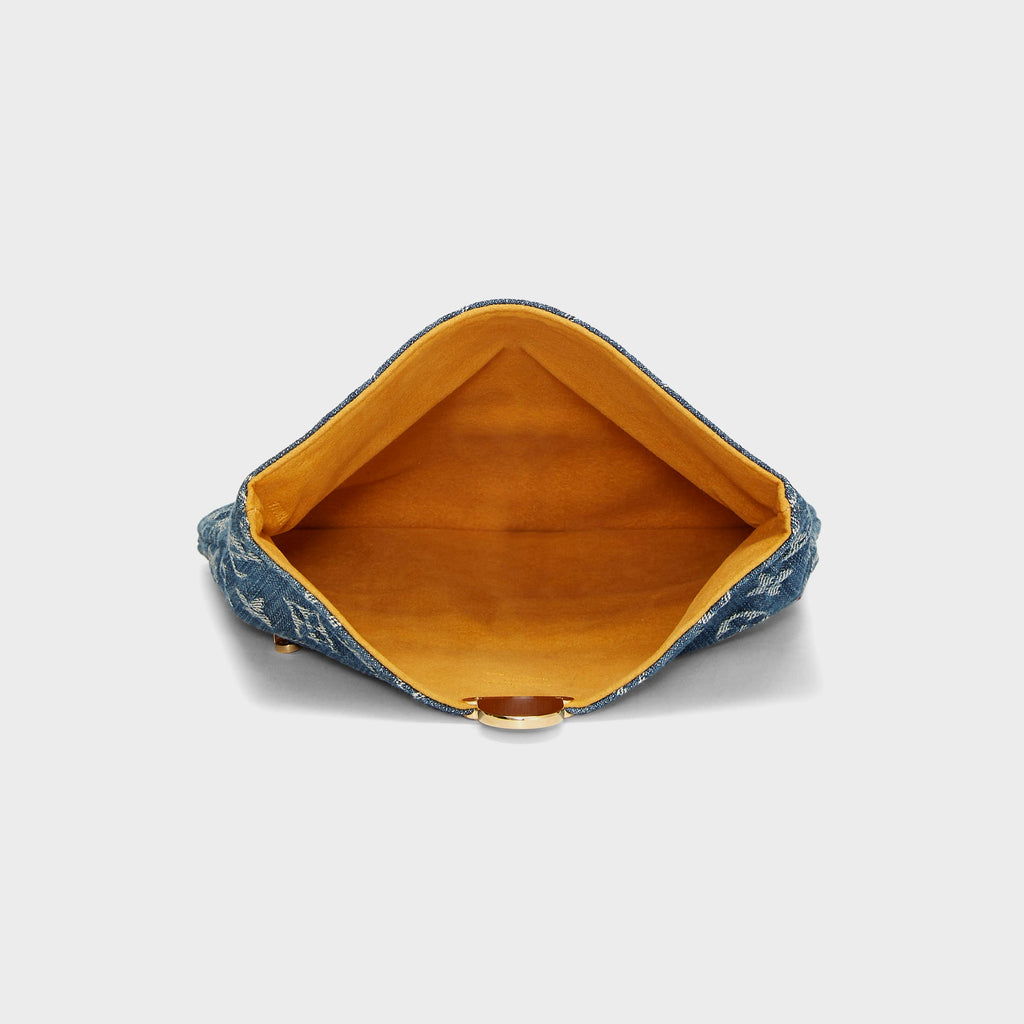 WGACA Louis Vuitton Denim Pochette Plate Clutch - Blue