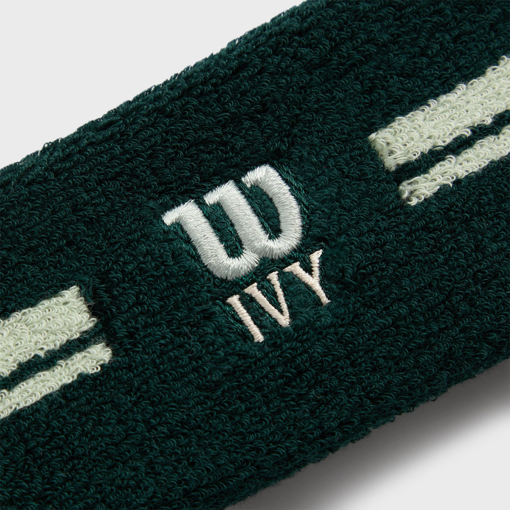 Kith Ivy for Wilson Terry Stripe Headband - Ivy Green
