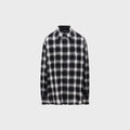Junya Watanabe MAN Plaid Jacquard Stand Collar Shirt - White / Black