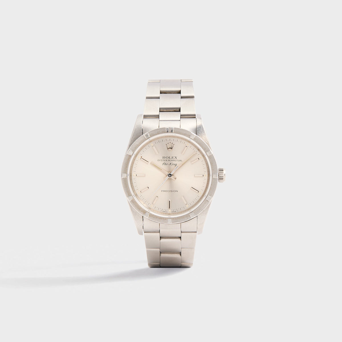 Wind Vintage Rolex Air-King Reference 14010 Silver Dial Unpolished - Silver